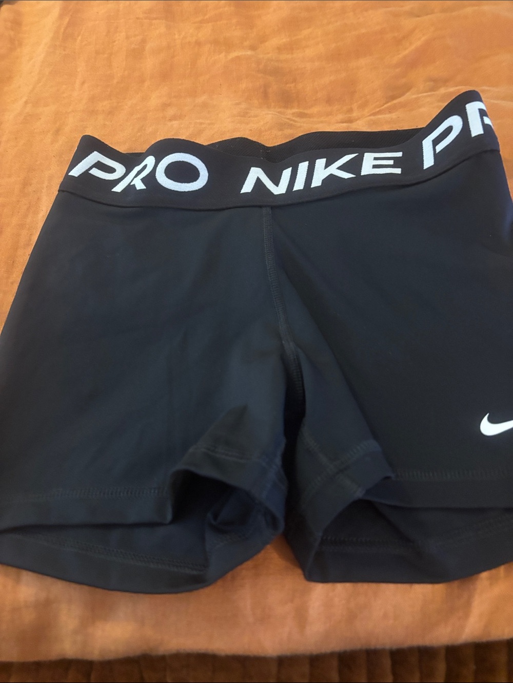 Nike Black Pro Women's Bike Shorts with White Logo